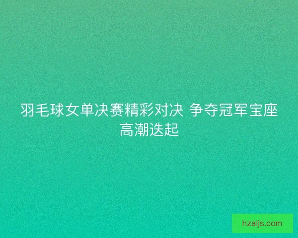 羽毛球女单决赛精彩对决 争夺冠军宝座高潮迭起 羽毛球女单决赛精彩对决 争夺冠军宝座高潮迭起