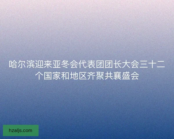 哈尔滨迎来亚冬会代表团团长大会三十二个国家和地区齐聚共襄盛会