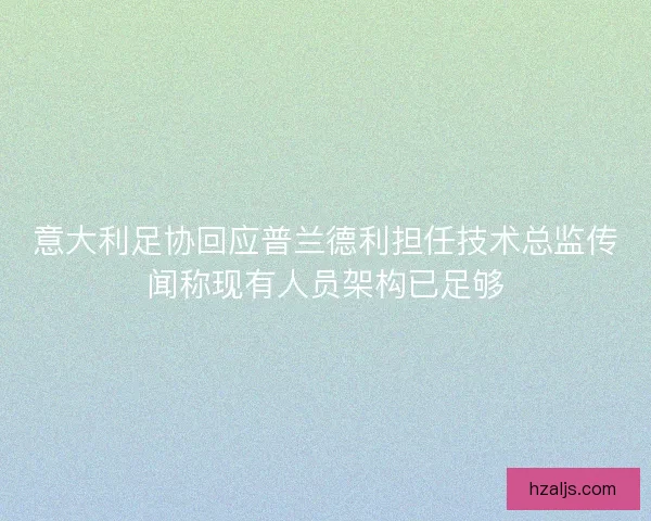 意大利足协回应普兰德利担任技术总监传闻称现有人员架构已足够 意大利足协回应普兰德利担任技术总监传闻称现有人员架构已足够